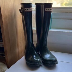 Hunter Classic Green Tall Rain Boots Rubber Fall Women’s size 5 Boys 4 EU 36